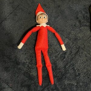 Red Elf Doll with White Accents
